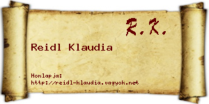 Reidl Klaudia névjegykártya